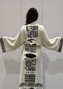 Egyptian Motifs Kimono Robe
