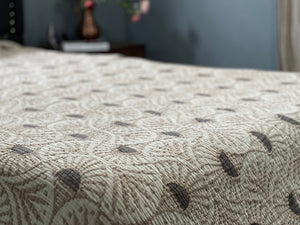 Ginkgo Muslin Bed Blanket/Queen-King/ Adult Size Muslin