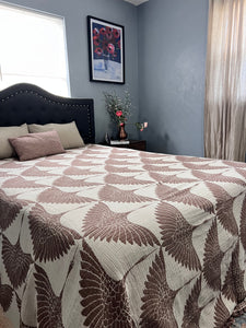 Crane Muslin Bed Blanket King Size, Adult Size Muslin, Brown