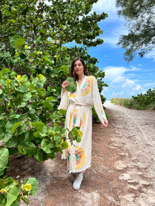 Sunshine Kimono Robe, Lounge Wear, Beach Wear, Morning Gown, Dressing Robe, House Gown