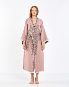 Pink Rose Elephant Robe, Kimono, Lounge Wear, Gown Wear