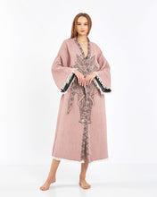 Cargar imagen en el visor de la galería, Túnica de elefante rosa rosa, kimono, ropa de salón, ropa de vestido
