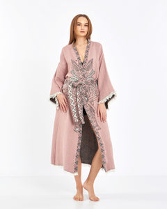 Pink Rose Elephant Robe, Kimono, Lounge Wear, Gown Wear