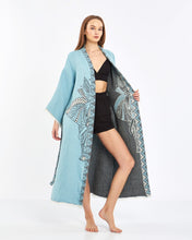 Load image into Gallery viewer, Blue Elephant Robe, Kimono, Lounge Wear, Gown Wear
