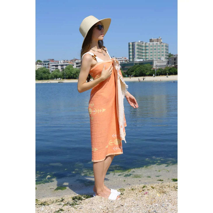 Orange Seeing Eye Turkish Towel