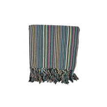 Load image into Gallery viewer, Colored Stripes Handwoven Turkish Towel, Throw, Shawl
