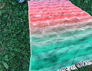 Rainbow in the Sea Turkish Towel, Throw Blanket