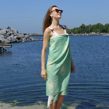 Load image into Gallery viewer, Eye Green Sand Resistant Turkish Beach Towel, Throw, Shawl
