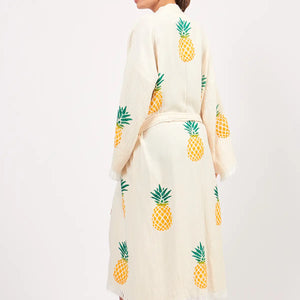 Pineapple Kimono Robe, Lounge Wear, Beach Wear with Pockets