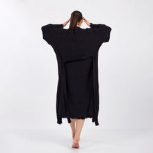 Load image into Gallery viewer, Black Muslin Kimono Robe, Lounge Wear, Morning Gown
