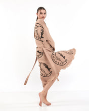 Load image into Gallery viewer, Moon Kimono Robe, Lounge Wear, Dressing Gown, Pocket
