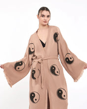 Load image into Gallery viewer, YingYang  Kimono Robe, Lounge Wear, Dressing Gown, Pocket
