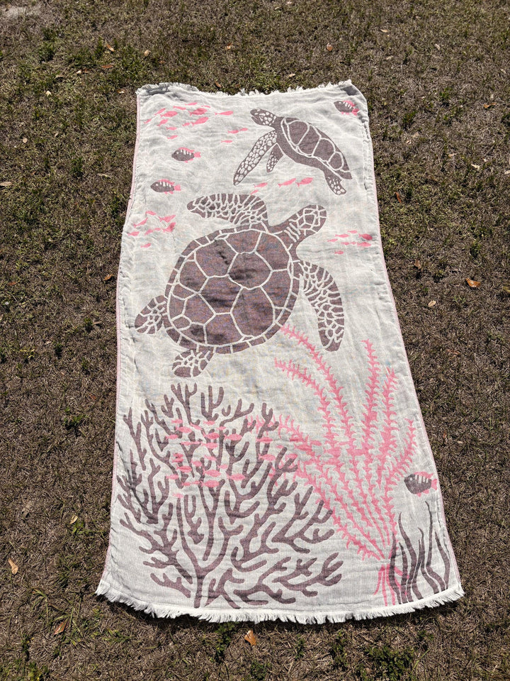 Sea Turtle Turkish Cotton Towel – Eco-Friendly