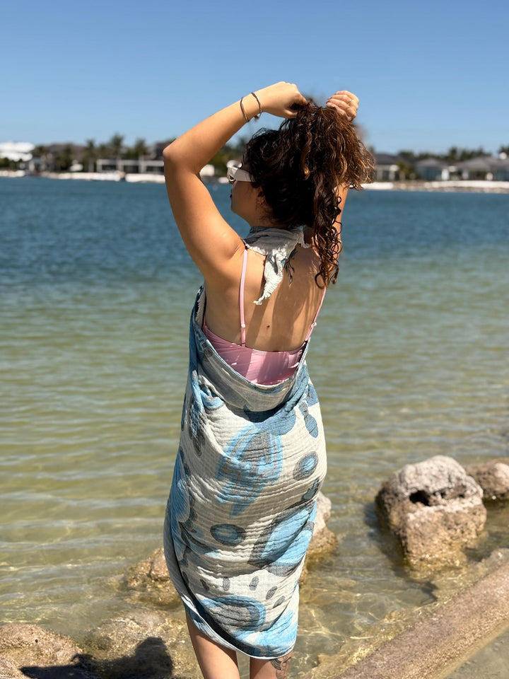 Heart Reversible Lightweight Beach Blanket & Towel