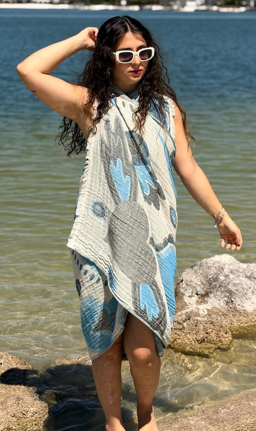Heart Reversible Lightweight Beach Blanket & Towel