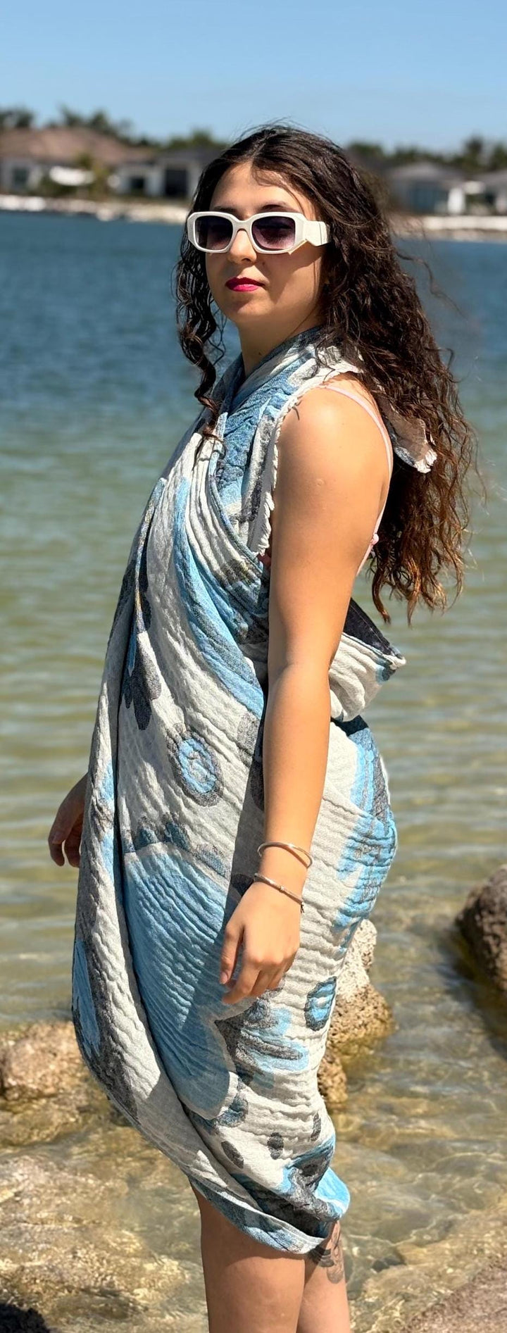 Heart Reversible Lightweight Beach Blanket & Towel