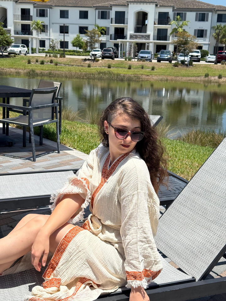 Kimono bohemio para playa y piscina