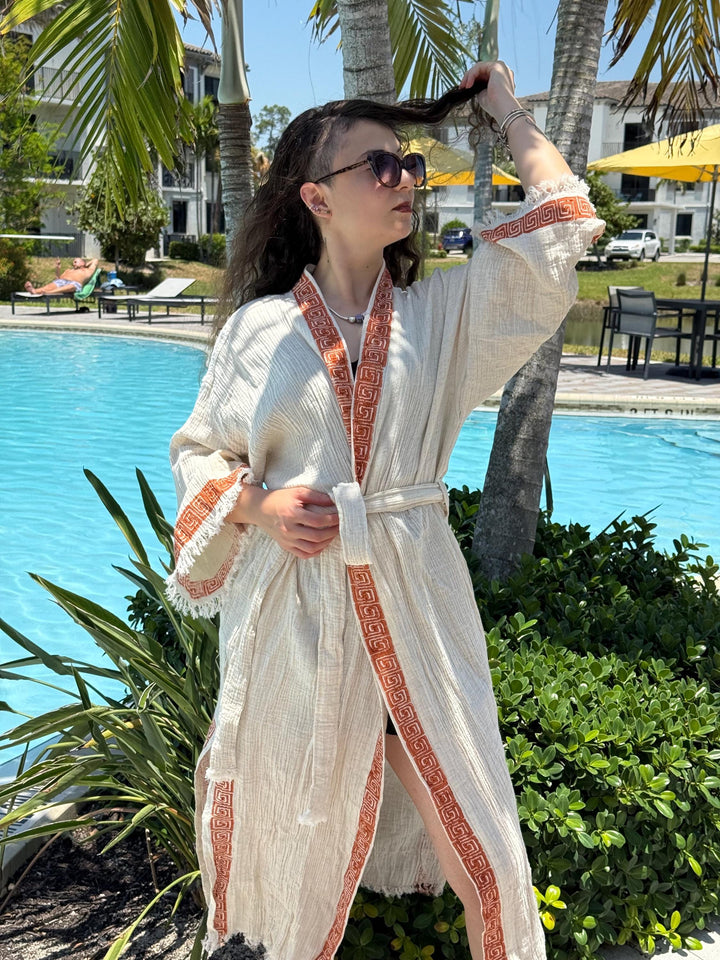 Kimono bohemio para playa y piscina