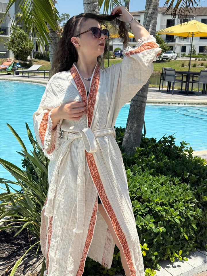 Kimono bohemio para playa y piscina
