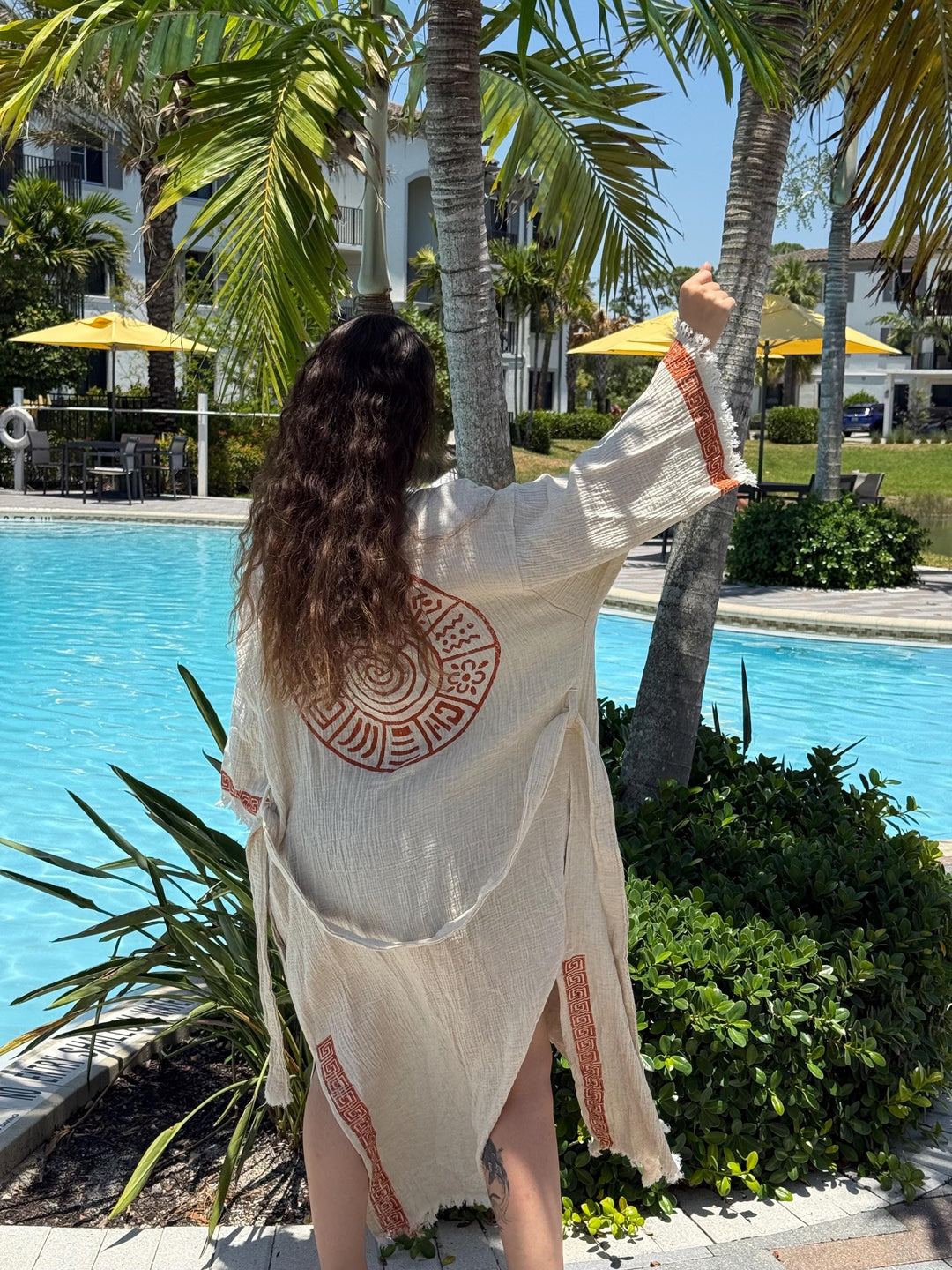 Kimono bohemio para playa y piscina