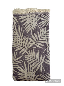 Leaf Sand Resistant Turkish Beach Towel, Throw, Shawl