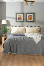 Load image into Gallery viewer, Crinkled Muslin Bed Blanket Queen/King
