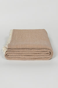 Crinkled Muslin Bed Blanket Queen/King