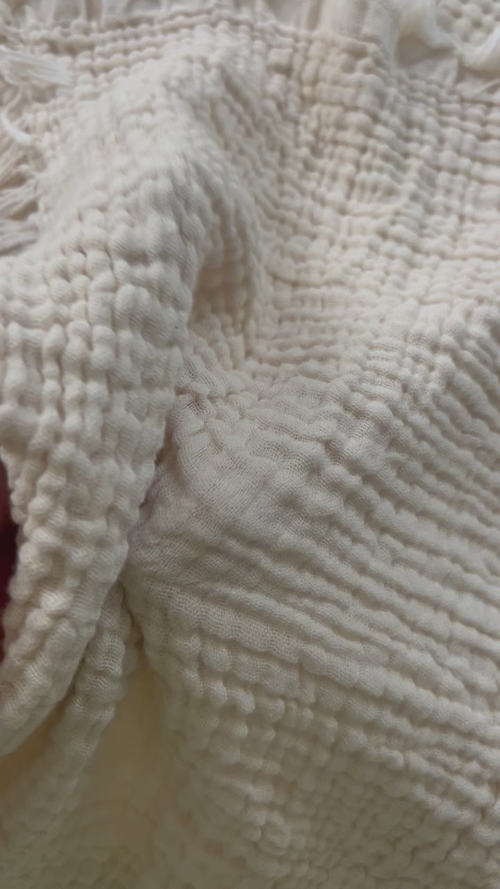 Crinkled Muslin Bed Blanket