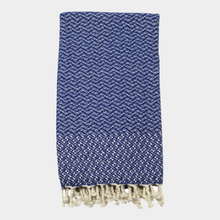 Load image into Gallery viewer, marine minsk throw folded

