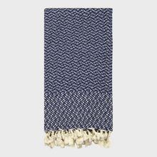 Load image into Gallery viewer, navy minsk throw folded

