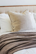 Load image into Gallery viewer, brown earth throw blanket on bed
