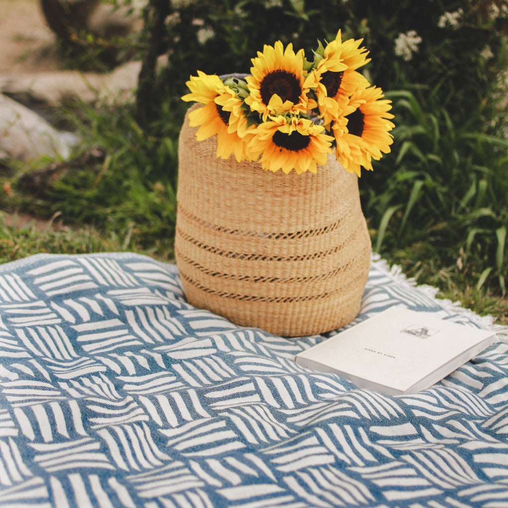 brush royal blue blanket