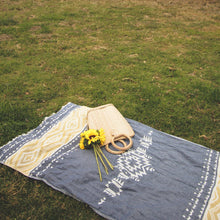 Load image into Gallery viewer, desert turkish towel navy yellow
