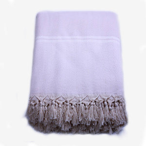 Hand Loomed Bed Blanket Powder Pink