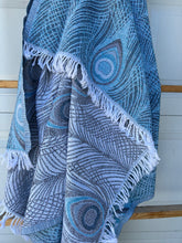 Load image into Gallery viewer, Peacock Design Turkish Towel, Lap Throw, Baby Blanket
