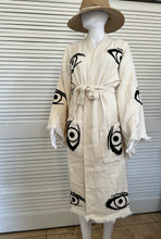 Load image into Gallery viewer, Neutral Eye Kimono Robe - Natural, Lounge Wear, Beach Wear, Morning Gown, Dressing Robe, House Gown
