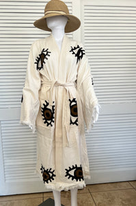 Brown Eye  Kimono Robe, Lounge Wear, Beach Wear