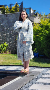 Gray Kilim Robe, Kimono, Lounge Wear, Beach Wear