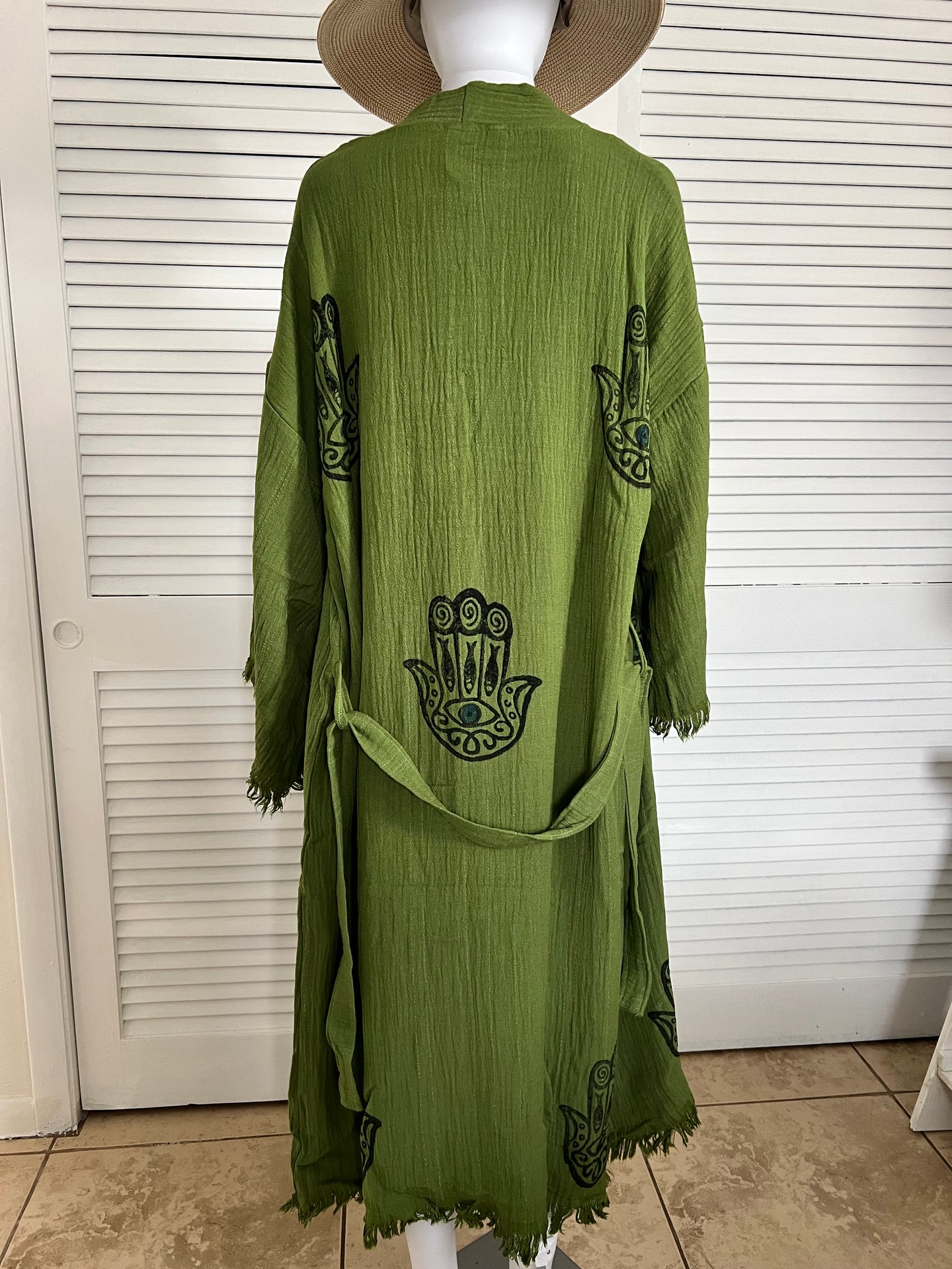 Fatima’s Hand Kimono,  Robe-Green,  Lounge Wear