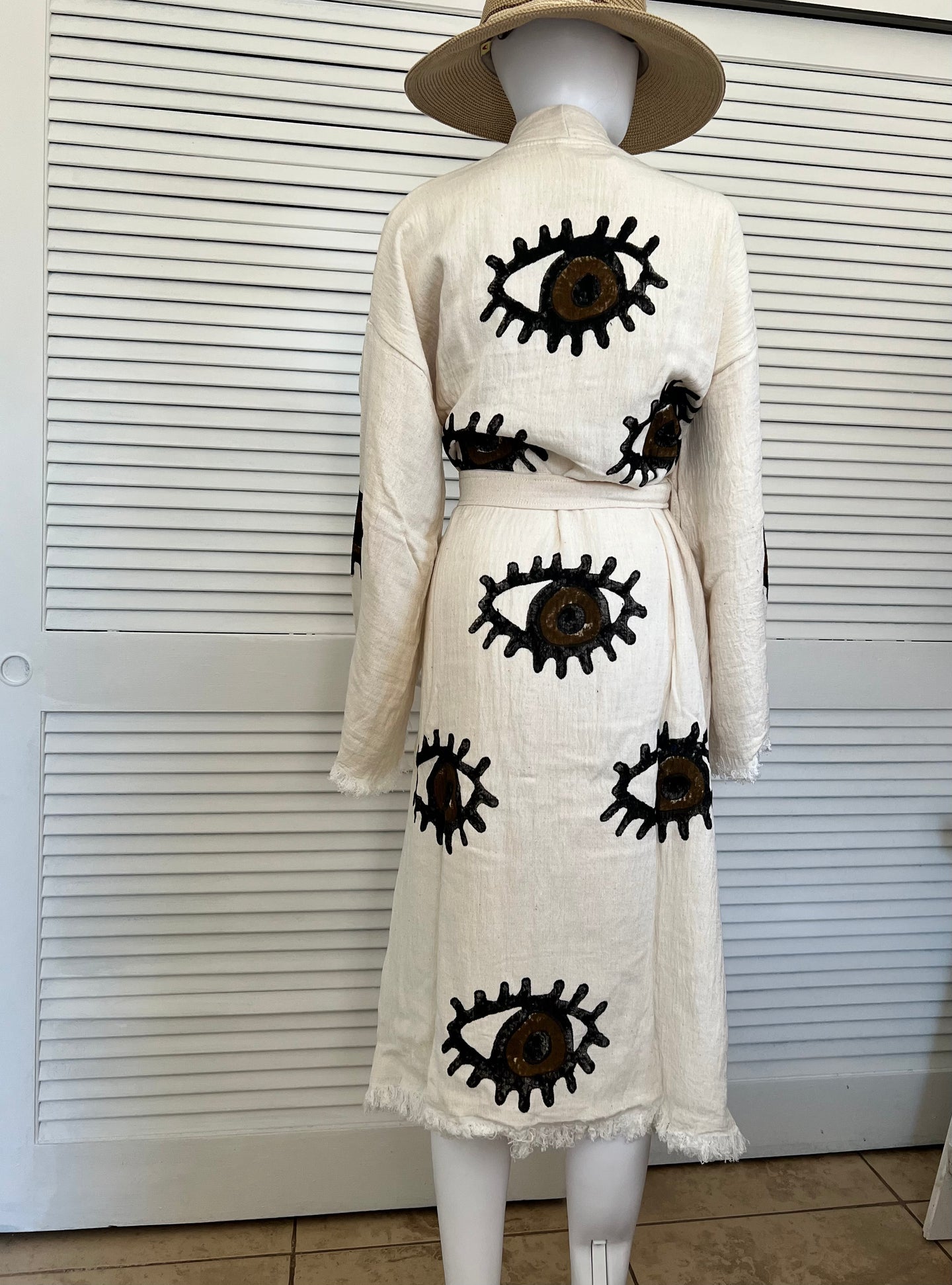 Brown Eye  Kimono Robe, Lounge Wear, Beach Wear