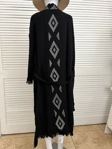 Pine Kimono Robe- Black, Lounge Wear, Beach Wear