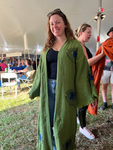 Cargar imagen en el visor de la galería, Blue Eye Kimono Robe- Verde, Ropa de salón, Ropa de playa
