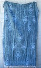 Load image into Gallery viewer, Peacock Design Turkish Towel, Lap Throw, Baby Blanket

