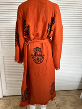Load image into Gallery viewer, Fatima’s Hand Kimono,  Robe-Orange,  Lounge Wear

