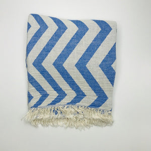 zizag. blue folded